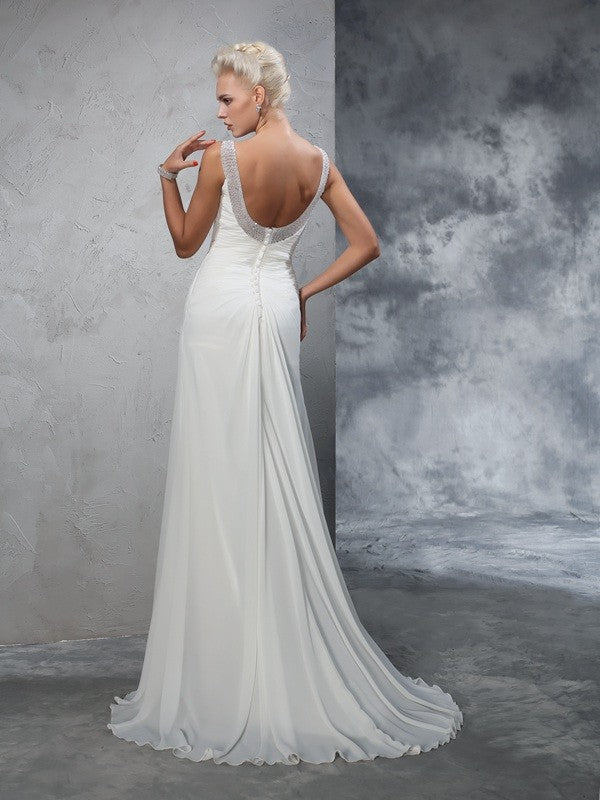 Mermaid Chiffon Sleeveless Wedding Dress - Chloe Dress
