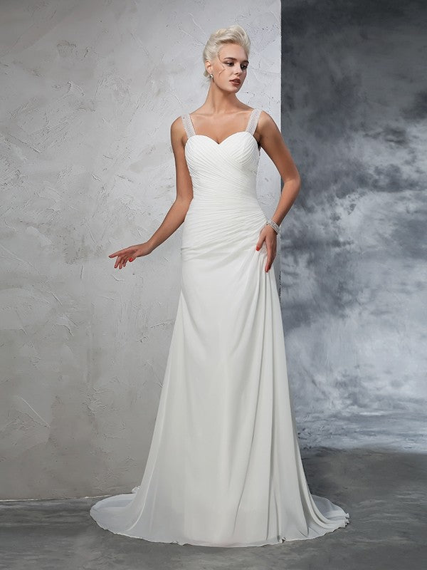 Mermaid Chiffon Sleeveless Wedding Dress - Chloe Dress