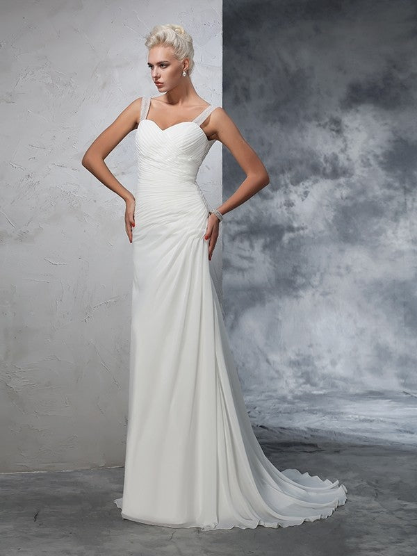 Mermaid Chiffon Sleeveless Wedding Dress - Chloe Dress