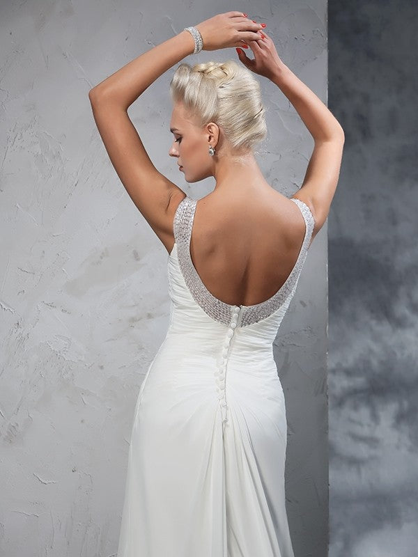 Mermaid Chiffon Sleeveless Wedding Dress - Chloe Dress