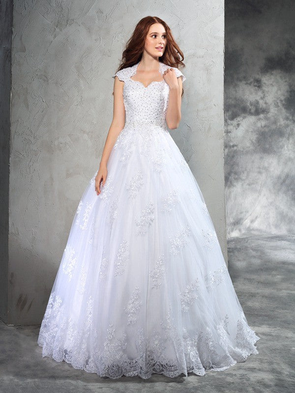 Ball Gown Sweetheart Lace Sleeveless Wedding Gown - Chloe Dress