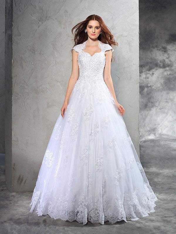 Ball Gown Sweetheart Lace Sleeveless Wedding Gown - Chloe Dress