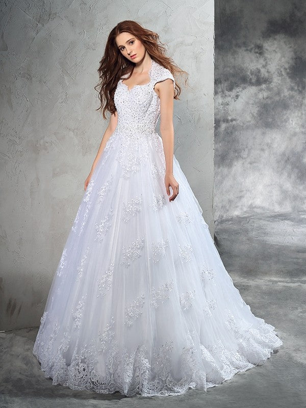 Ball Gown Sweetheart Lace Sleeveless Wedding Gown - Chloe Dress