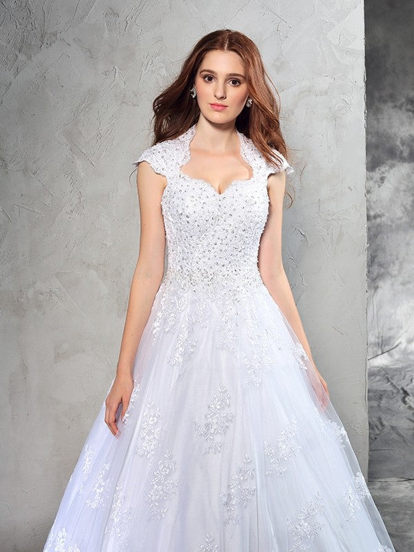Ball Gown Sweetheart Lace Sleeveless Wedding Gown - Chloe Dress