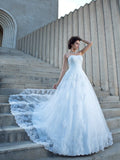 Ball Gown Spaghetti Strap Satin Sleeveless Applique Wedding Gown - Chloe Dress