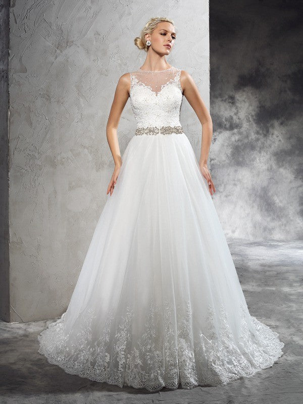 A-Line Sleeveless Wedding Dress - Chloe Dress