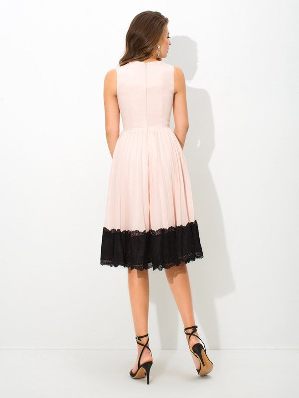 A-Line High Neck Chiffon Sleeveless Mini Cocktail Dress - Chloe Dress