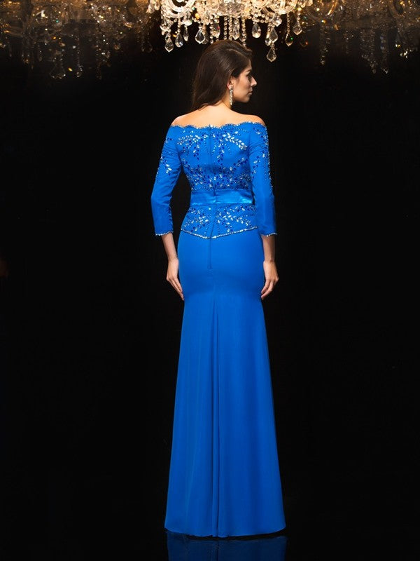 Sheath Chiffon Three-Quarter Sleeve Dress - Chloe Dress