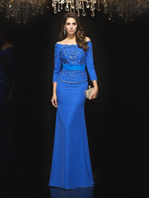 Sheath Chiffon Three-Quarter Sleeve Dress - Chloe Dress