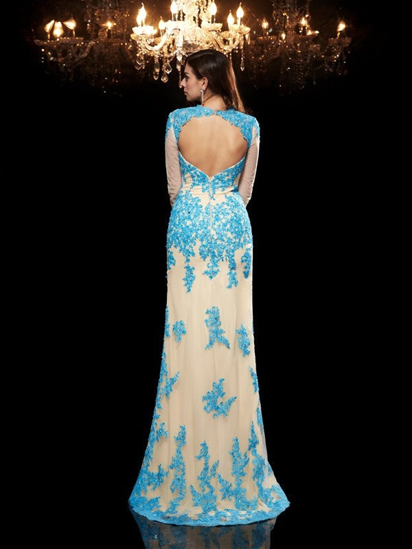 Mermaid Sweetheart Three-Quarter Sleeve Applique Dress - Chloe Dress