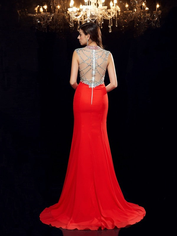 Mermaid Chiffon Sleeveless Dress - Chloe Dress