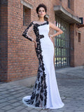 Mermaid Chiffon Long Sleeve Applique Dress - Chloe Dress