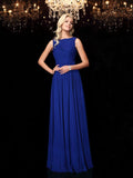 A-Line Chiffon Sleeveless Rhinestone Tea-Length Dress - Chloe Dress