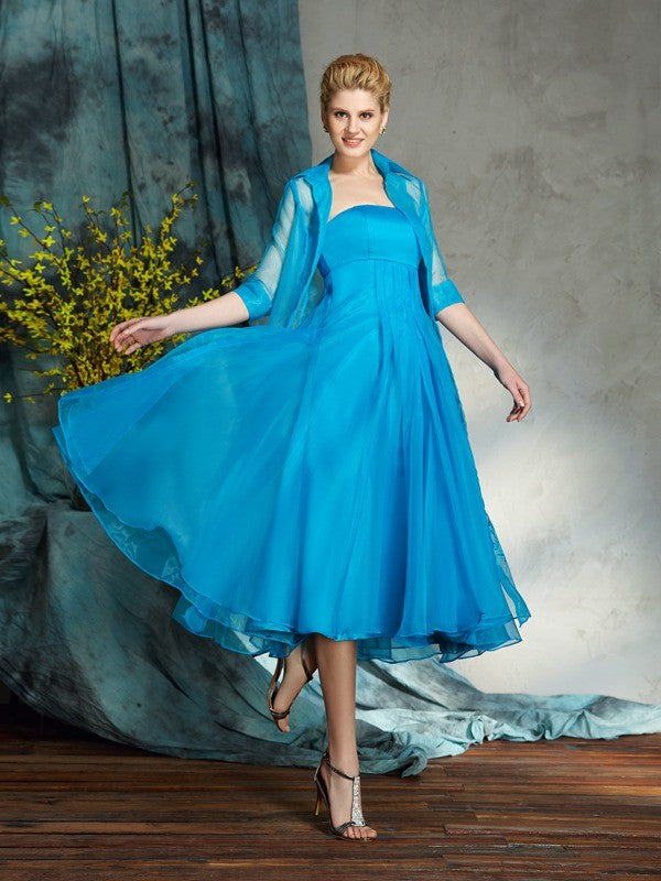 A-Line Strapless Organza Sleeveless Applique Mini Dress - Chloe Dress