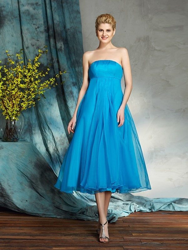 A-Line Strapless Organza Sleeveless Applique Mini Dress - Chloe Dress