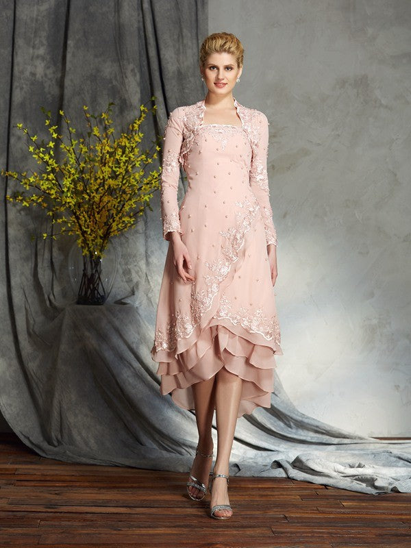 A-Line Strapless Chiffon Sleeveless Applique Mini Dress - Chloe Dress