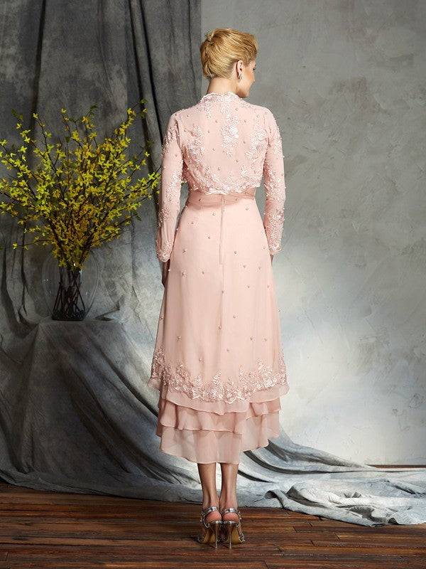 A-Line Strapless Chiffon Sleeveless Applique Mini Dress - Chloe Dress