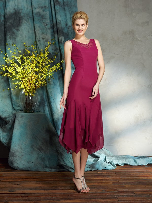 A-Line Chiffon Sleeveless Applique Mini Dress - Chloe Dress