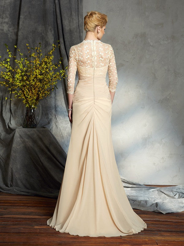 A-Line Sweetheart Chiffon Three-Quarter Sleeve Dress - Chloe Dress
