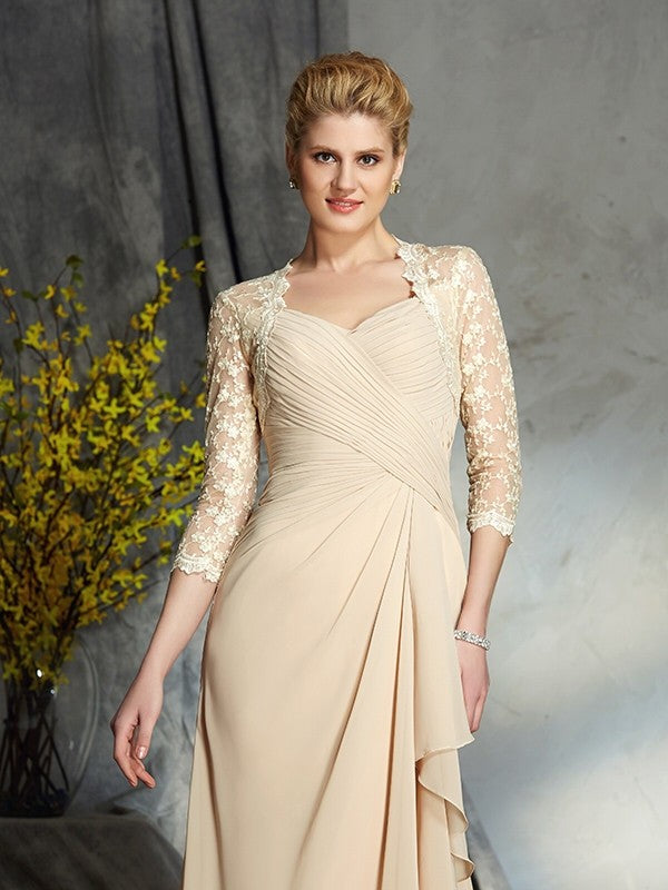 A-Line Sweetheart Chiffon Three-Quarter Sleeve Dress - Chloe Dress