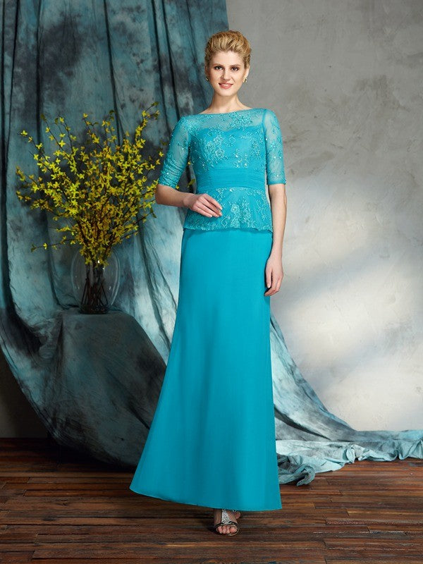 Sheath Chiffon Applique Tea-Length Dress - Chloe Dress
