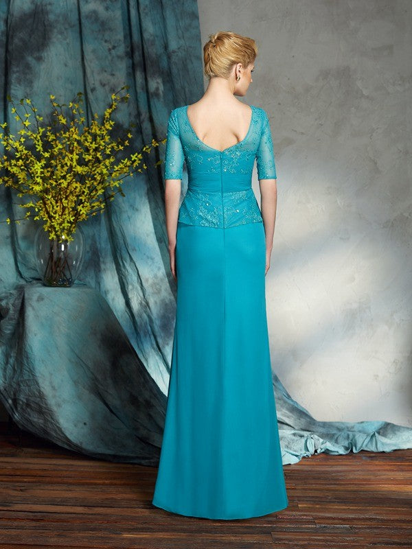 Sheath Chiffon Applique Tea-Length Dress - Chloe Dress