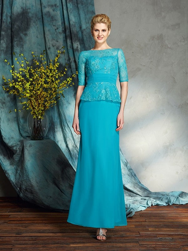 Sheath Chiffon Applique Tea-Length Dress - Chloe Dress