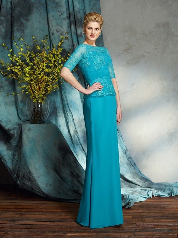 Sheath Chiffon Applique Tea-Length Dress - Chloe Dress