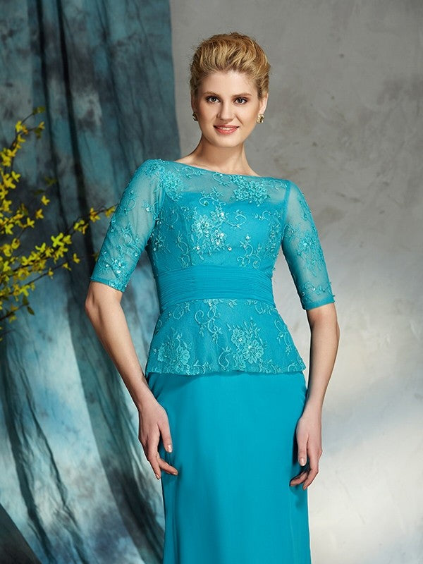 Sheath Chiffon Applique Tea-Length Dress - Chloe Dress
