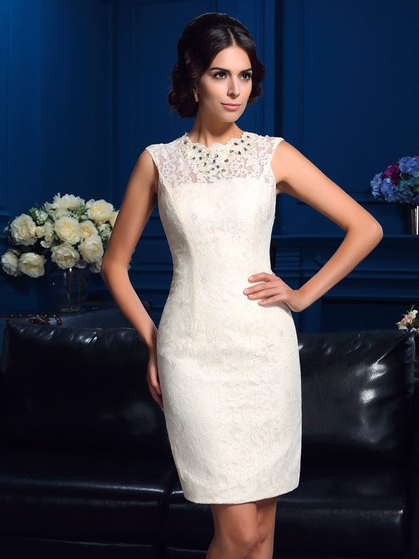 Sheath Lace Sleeveless Mini Dress - Chloe Dress