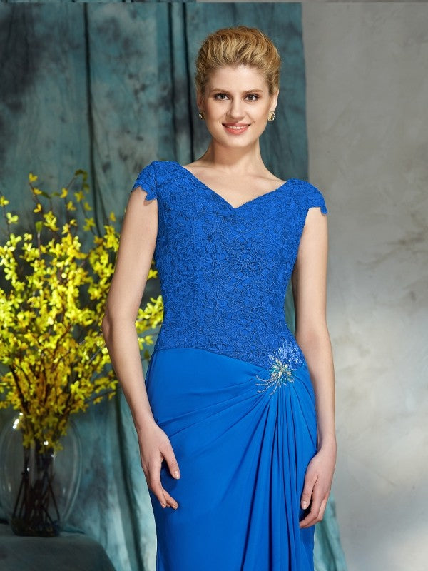 Sheath V-Neck Chiffon Short Sleeve Mini Dress - Chloe Dress