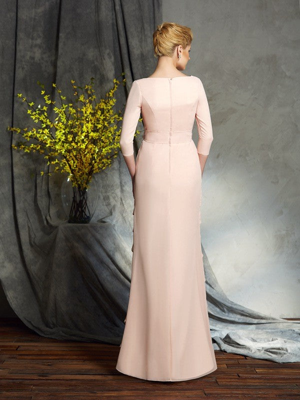 Sheath V-Neck Chiffon Three-Quarter Sleeve Dress - Chloe Dress