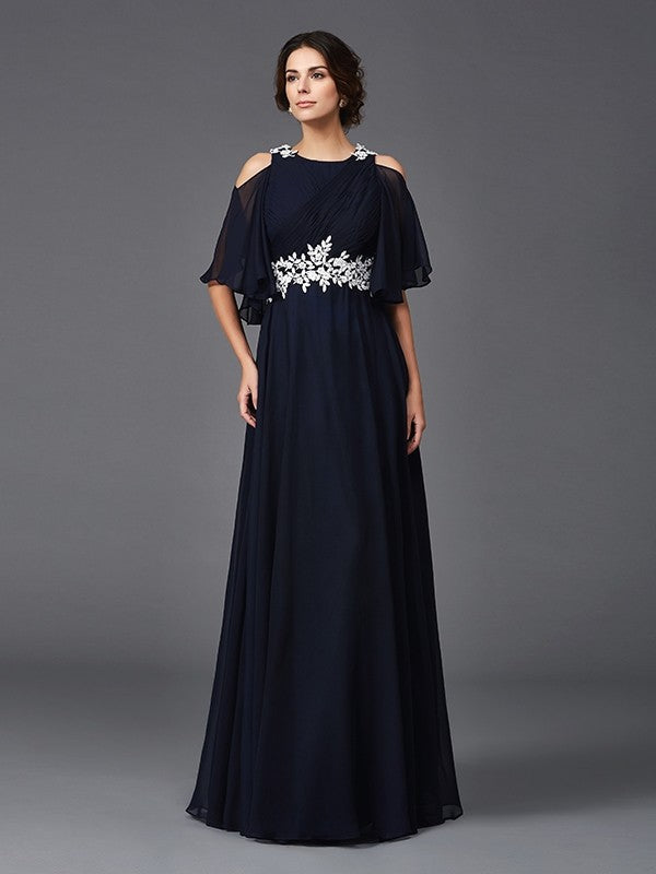 A-Line Chiffon Applique Dress - Chloe Dress