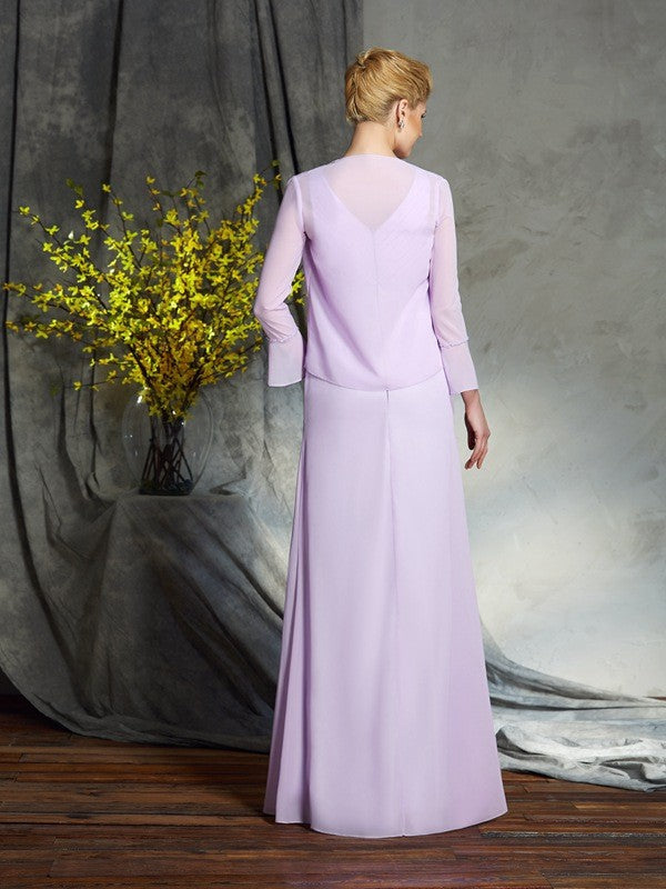 Sheath V-Neck Chiffon Sleeveless Applique Dress - Chloe Dress