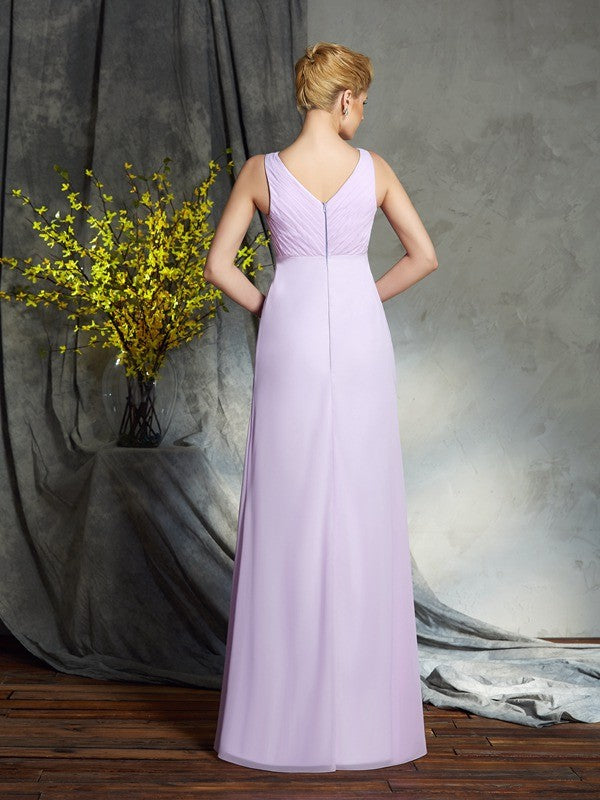 Sheath V-Neck Chiffon Sleeveless Applique Dress - Chloe Dress