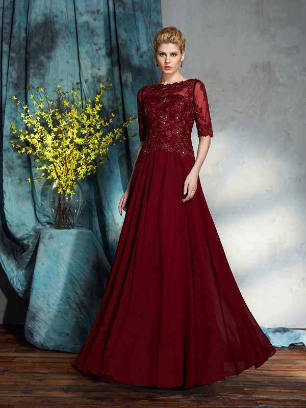 A-Line Chiffon Applique Tea-Length Dress - Chloe Dress