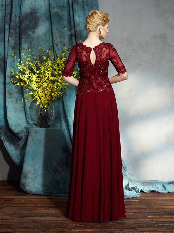 A-Line Chiffon Applique Tea-Length Dress - Chloe Dress