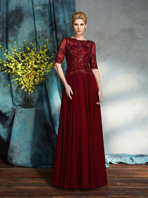 A-Line Chiffon Applique Tea-Length Dress - Chloe Dress