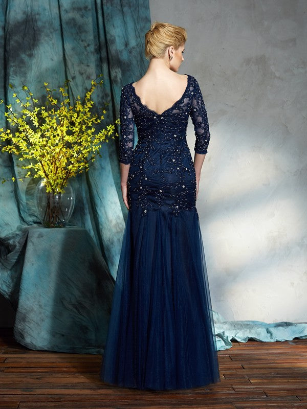 Sheath V-Neck Three-Quarter Sleeve Applique Dress - Chloe Dress