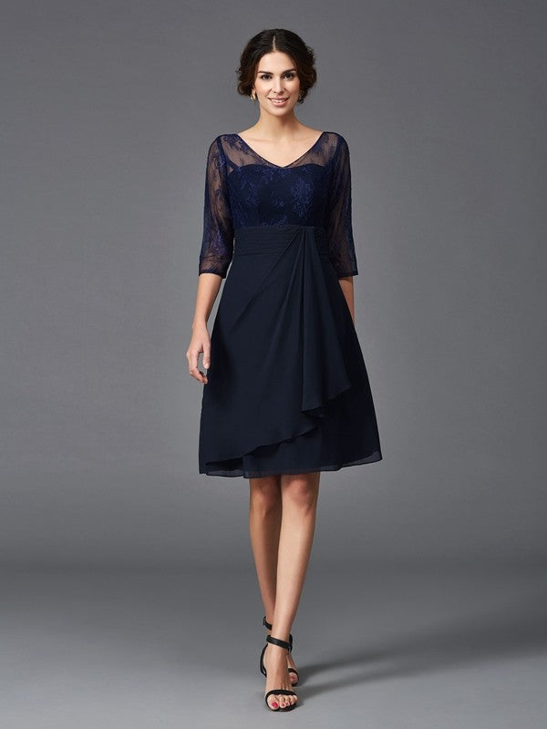 A-Line V-Neck Chiffon Mini Dress - Chloe Dress