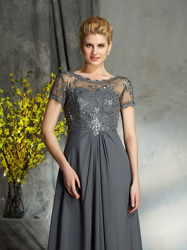 A-Line Chiffon Short Sleeve Applique Mini Dress - Chloe Dress