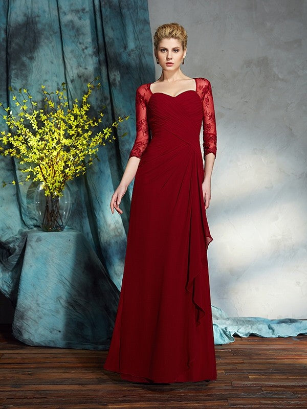 Sheath Sweetheart Chiffon Three-Quarter Sleeve Dress - Chloe Dress