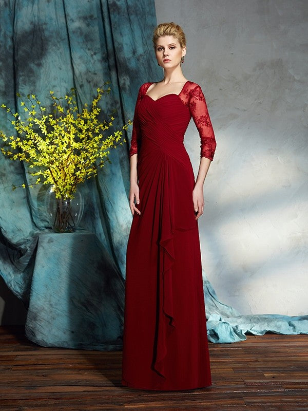 Sheath Sweetheart Chiffon Three-Quarter Sleeve Dress - Chloe Dress