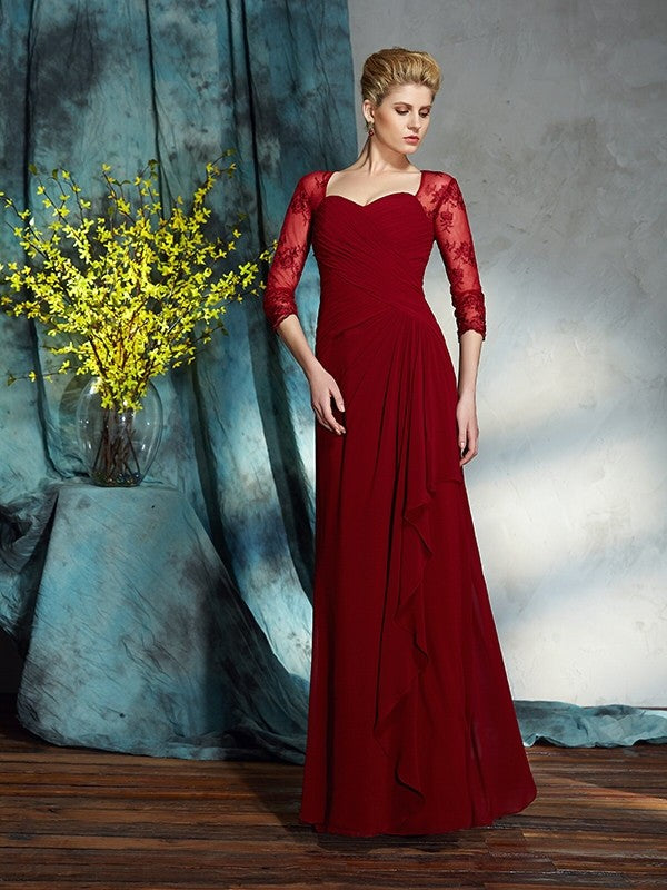 Sheath Sweetheart Chiffon Three-Quarter Sleeve Dress - Chloe Dress