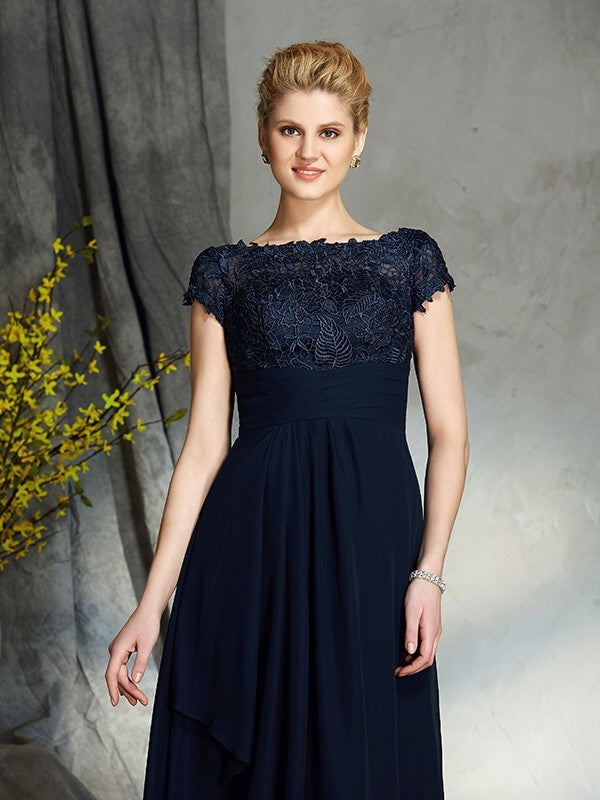 A-Line Chiffon Short Sleeve Applique Mini Dress - Chloe Dress