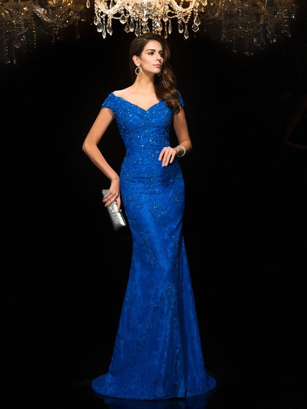 Mermaid V-Neck Lace Sleeveless Dress - Chloe Dress