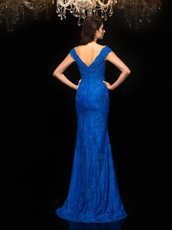 Mermaid V-Neck Lace Sleeveless Dress - Chloe Dress