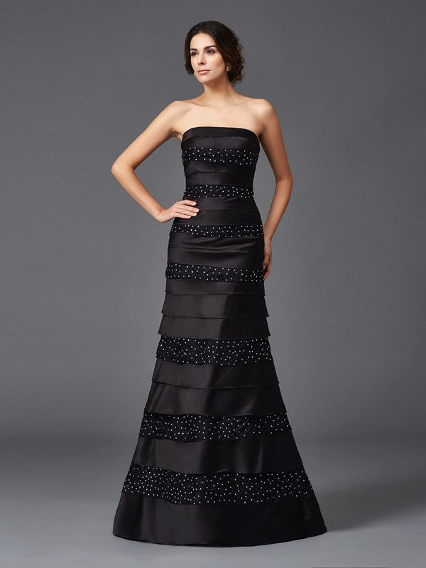 Sheath Strapless Satin Sleeveless Dress - Chloe Dress