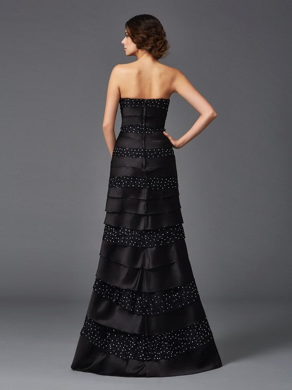 Sheath Strapless Satin Sleeveless Dress - Chloe Dress
