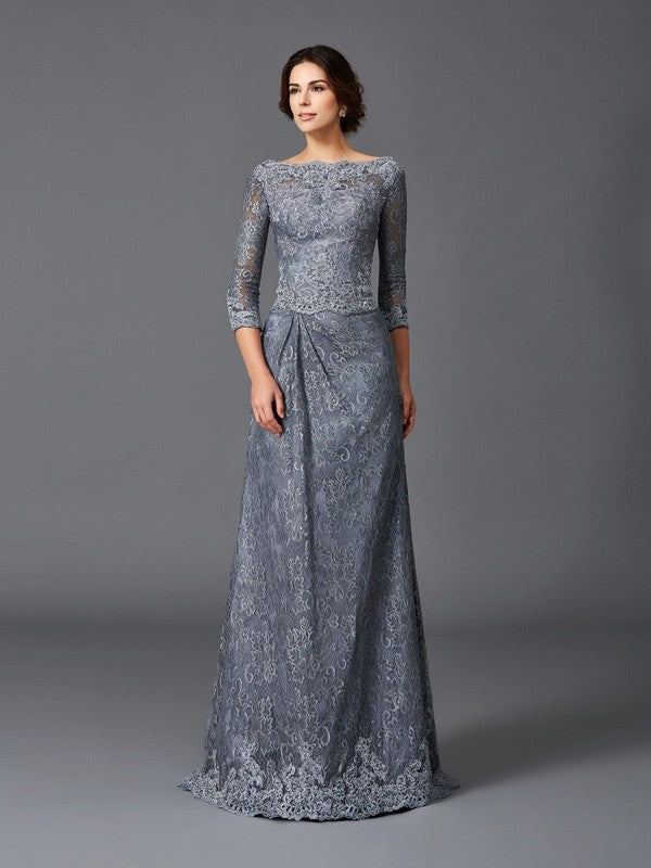 A-Line Lace Three-Quarter Sleeve Tea-Length Dress - Chloe Dress